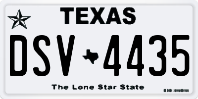TX license plate DSV4435
