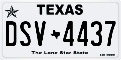 TX license plate DSV4437