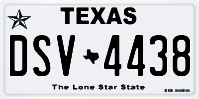 TX license plate DSV4438