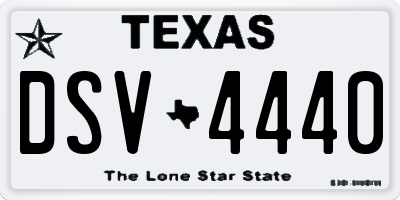TX license plate DSV4440