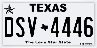 TX license plate DSV4446