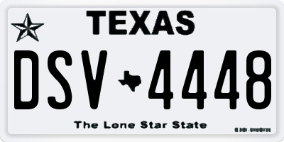 TX license plate DSV4448