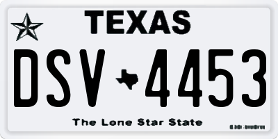 TX license plate DSV4453