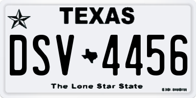 TX license plate DSV4456