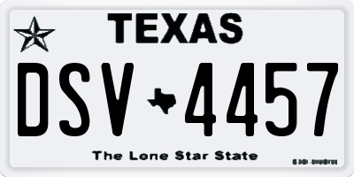 TX license plate DSV4457