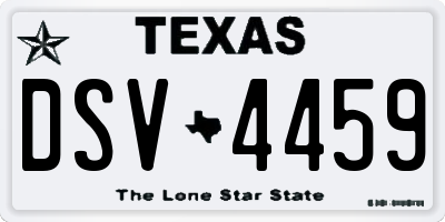TX license plate DSV4459