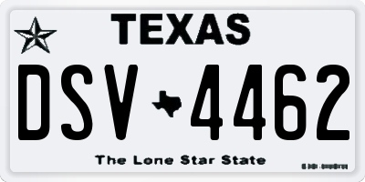 TX license plate DSV4462