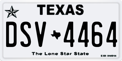 TX license plate DSV4464