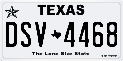 TX license plate DSV4468