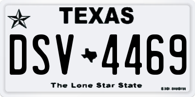 TX license plate DSV4469