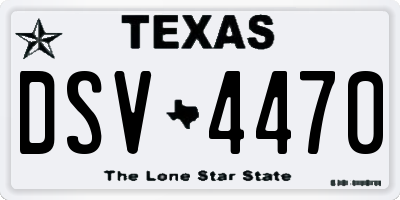 TX license plate DSV4470