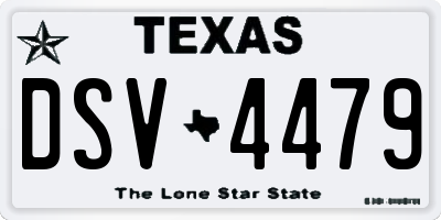 TX license plate DSV4479