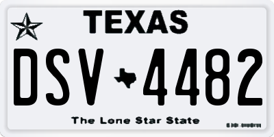 TX license plate DSV4482