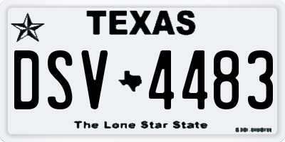 TX license plate DSV4483