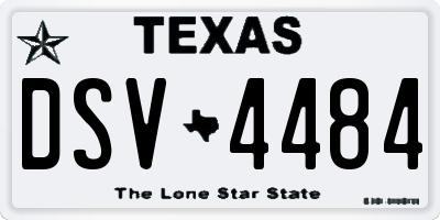 TX license plate DSV4484