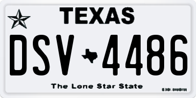 TX license plate DSV4486