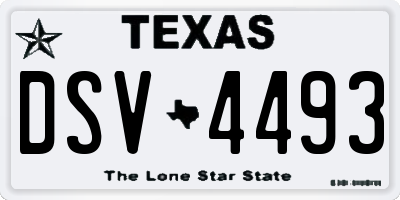 TX license plate DSV4493