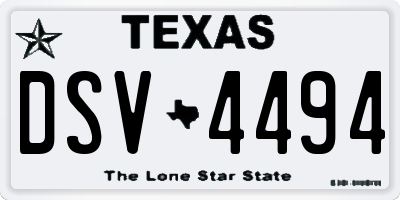 TX license plate DSV4494