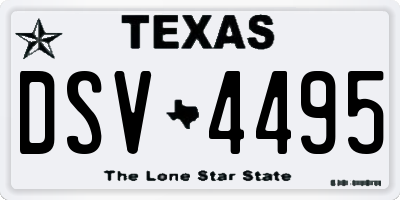TX license plate DSV4495
