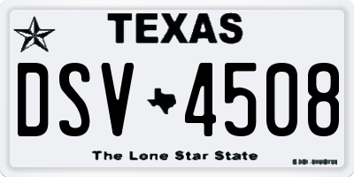 TX license plate DSV4508