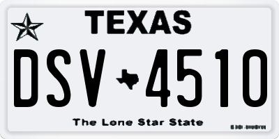 TX license plate DSV4510