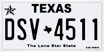 TX license plate DSV4511