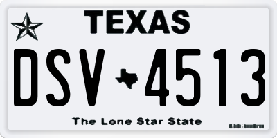 TX license plate DSV4513