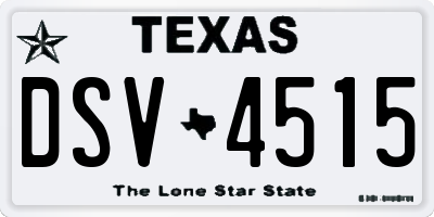 TX license plate DSV4515