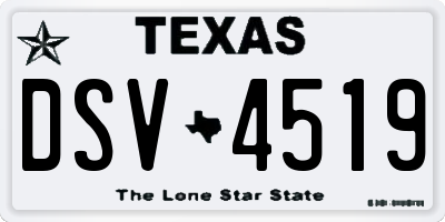 TX license plate DSV4519