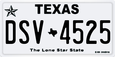 TX license plate DSV4525