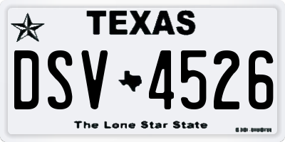 TX license plate DSV4526