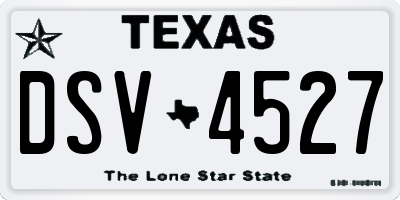 TX license plate DSV4527