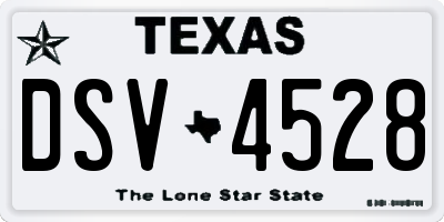TX license plate DSV4528