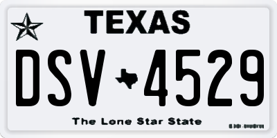 TX license plate DSV4529