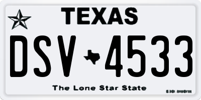 TX license plate DSV4533