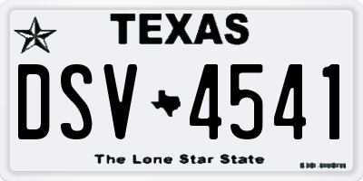 TX license plate DSV4541