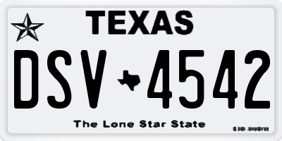 TX license plate DSV4542