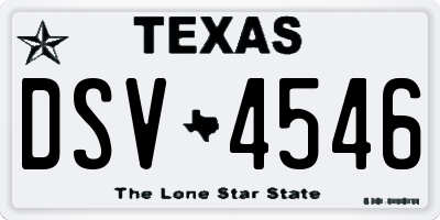 TX license plate DSV4546