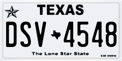 TX license plate DSV4548