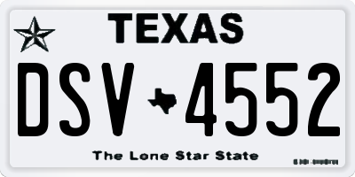 TX license plate DSV4552