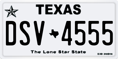 TX license plate DSV4555
