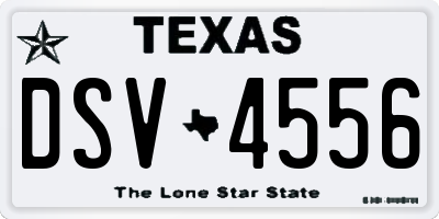TX license plate DSV4556
