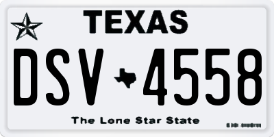 TX license plate DSV4558