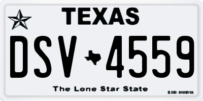 TX license plate DSV4559