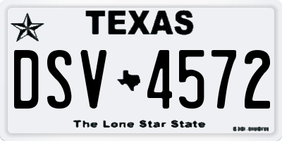 TX license plate DSV4572