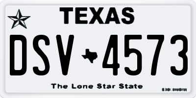 TX license plate DSV4573