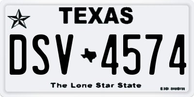 TX license plate DSV4574