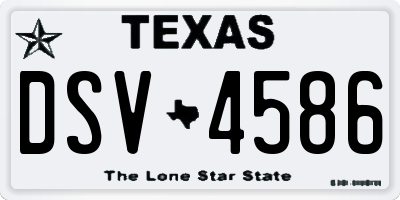 TX license plate DSV4586