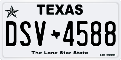 TX license plate DSV4588