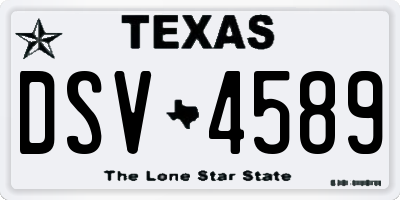 TX license plate DSV4589